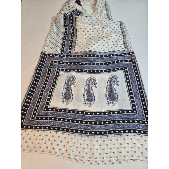 Calypso St. Barth Strapless Silk ‎ Maxi Dress Blue Paisley Print Silk Size M - Picture 11 of 15